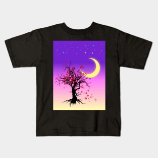 Romantic Night | Cherry Blossom | Sakura Tree Kids T-Shirt